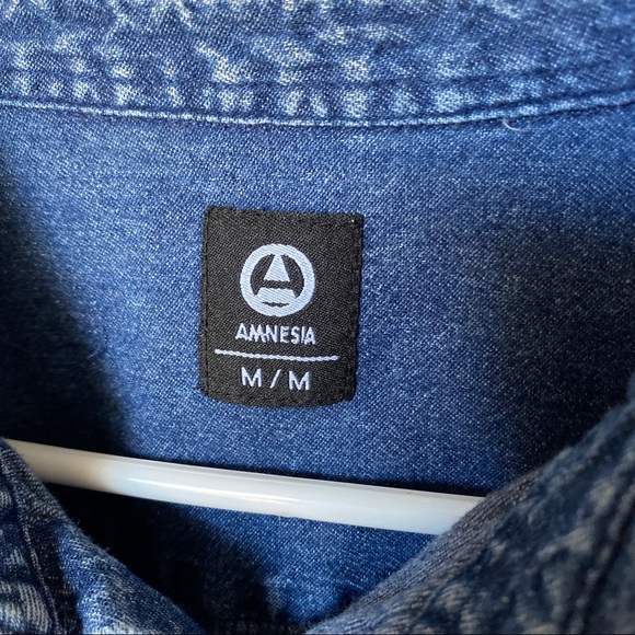 Amnesia Bleached Denim Shirt - Picture 2 of 4